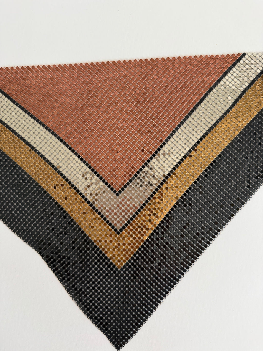 Rare Vintage 70s Whiting & Davis chevron mesh necklace