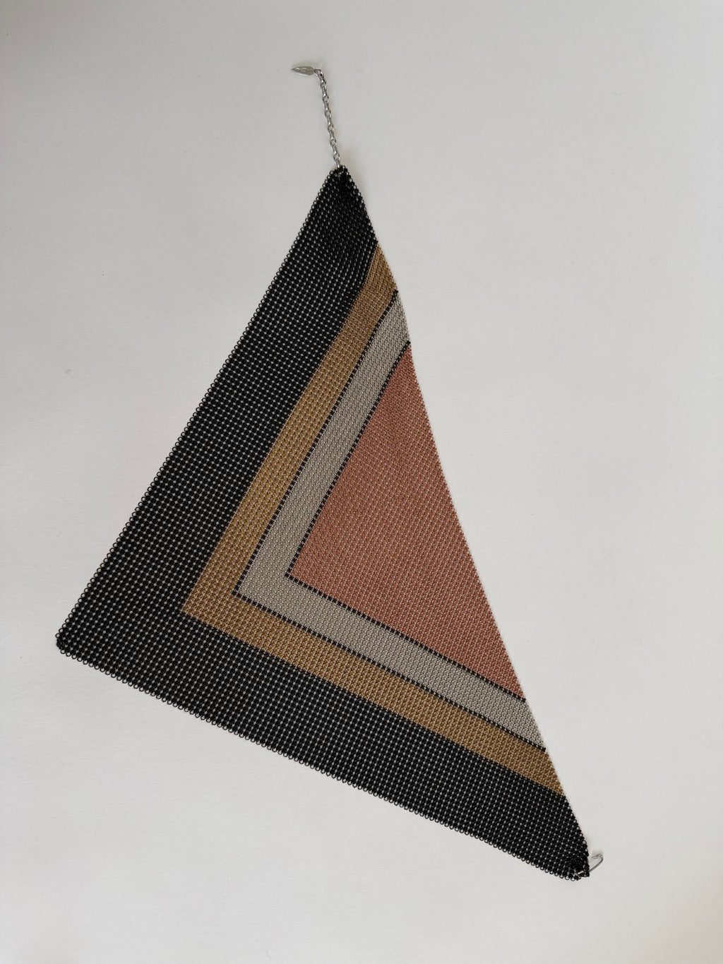 Rare Vintage 70s Whiting & Davis chevron mesh necklace