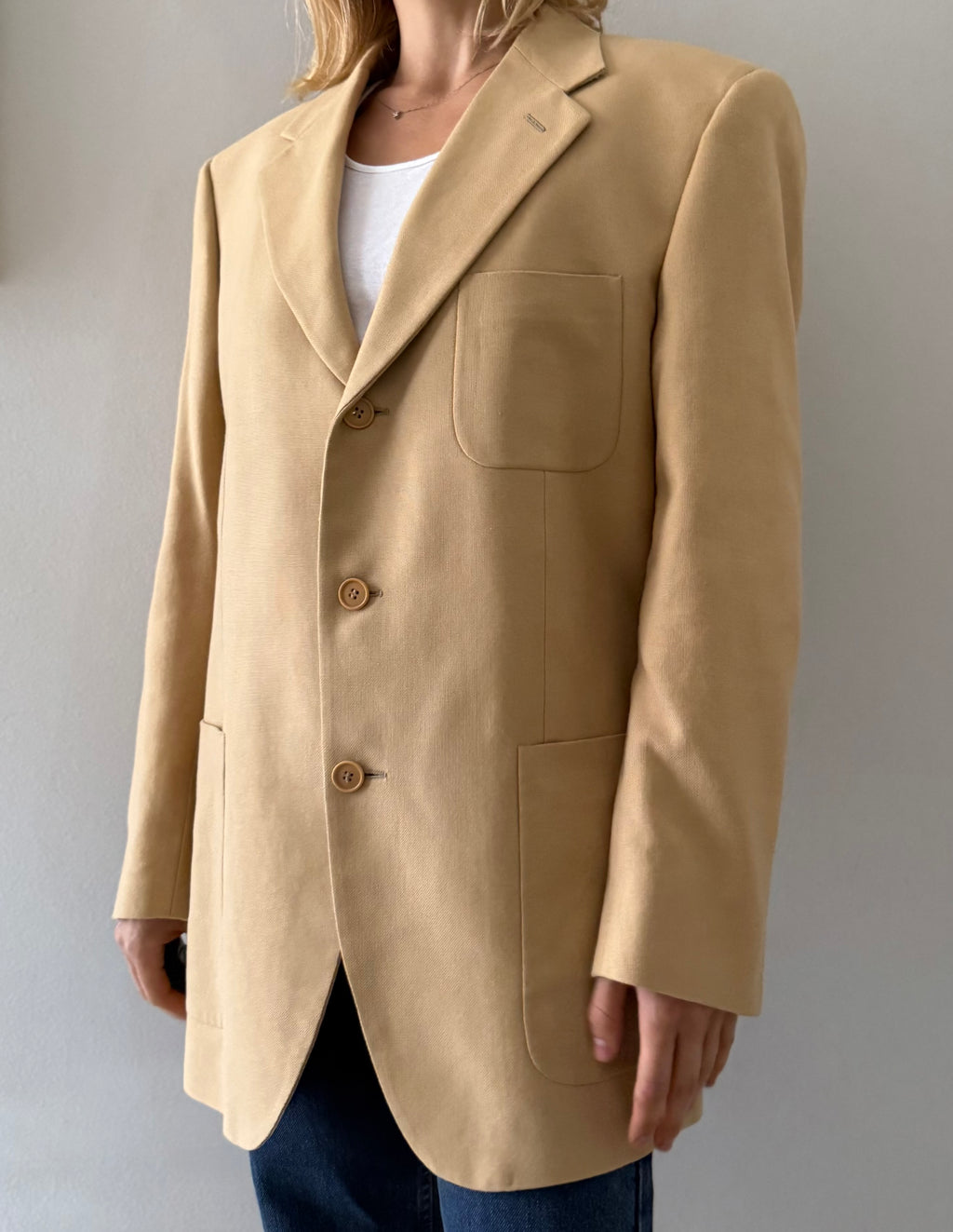 Yves Saint Laurent beige cotton blazer 90s