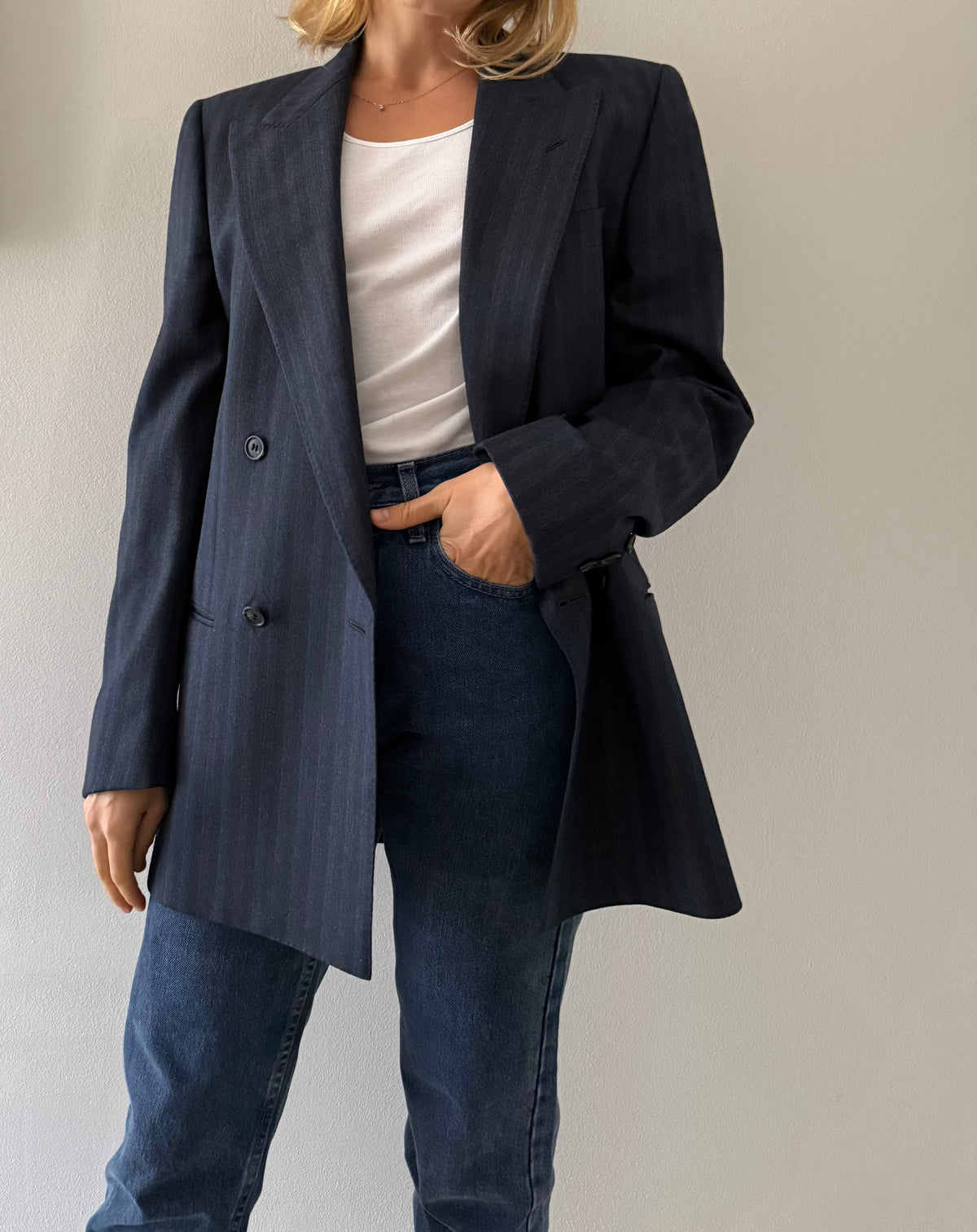 Valentino men wool blazer 90s double-breasted oversize