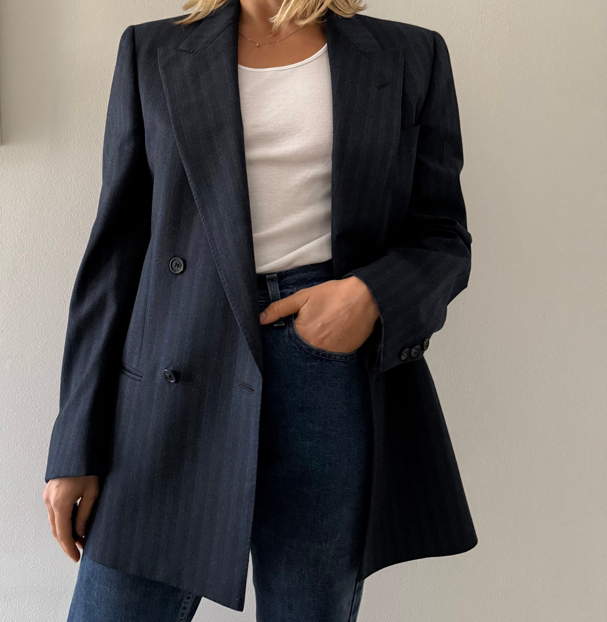Valentino men wool blazer 90s double-breasted oversize