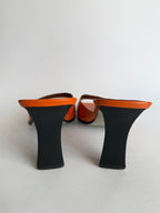 Sandals orange leather vintage