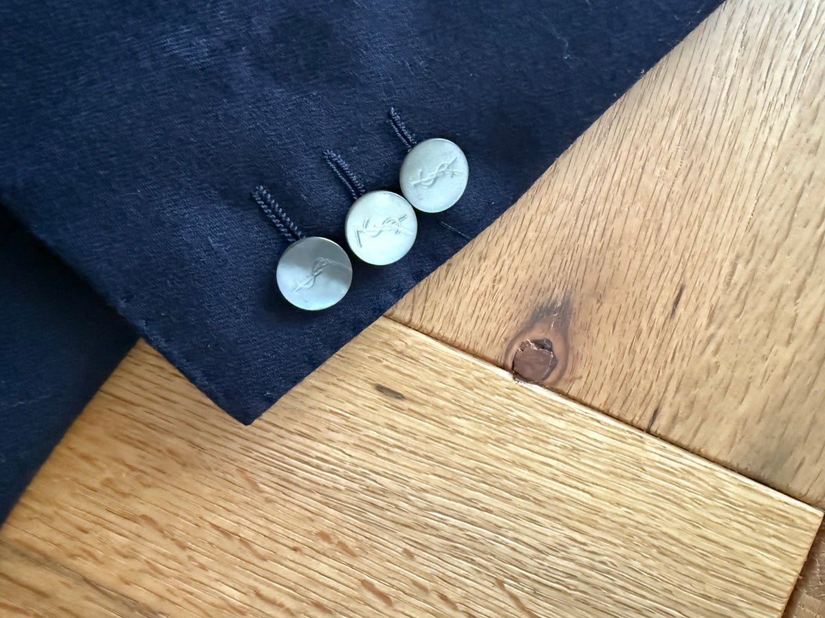 Yves Saint Laurent wool blue blazer men jacket 90s