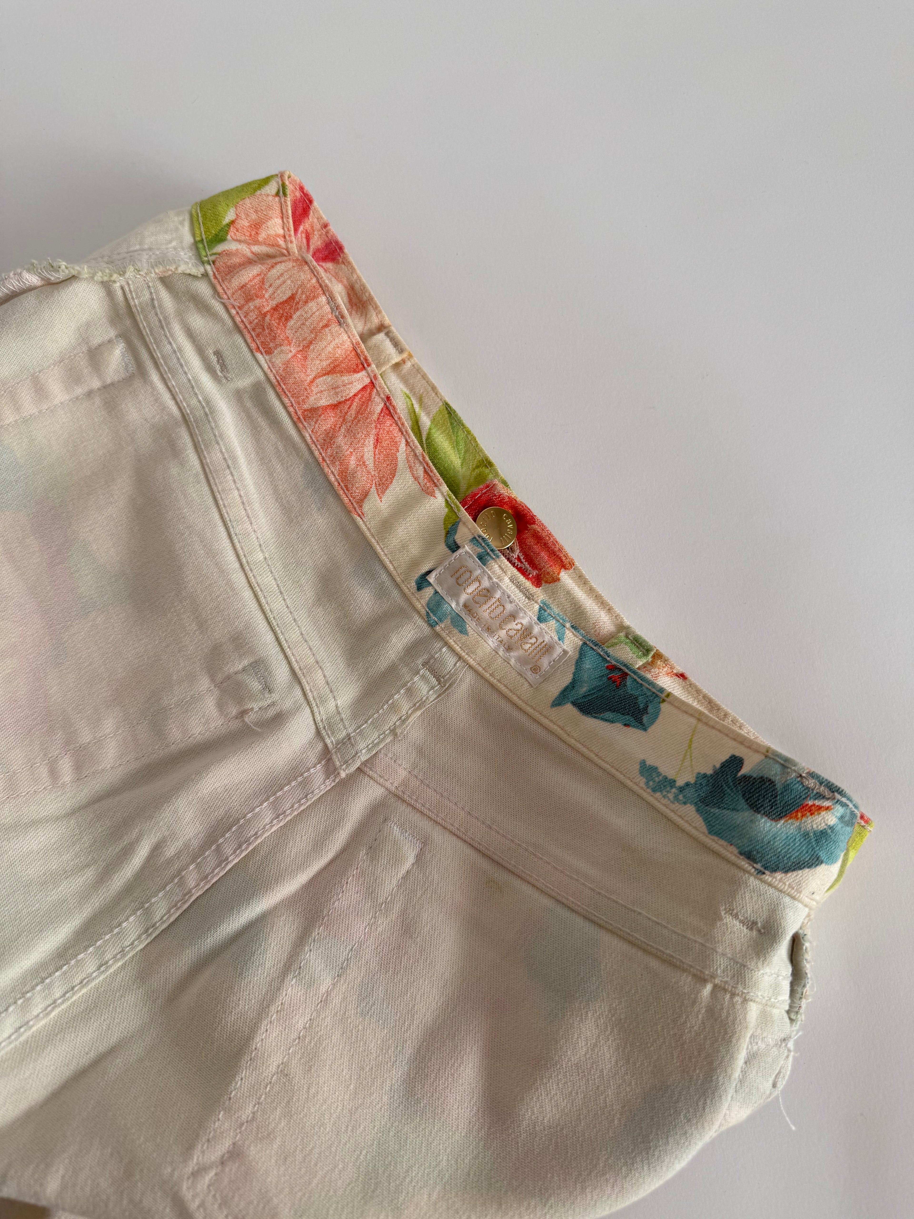 Roberto Cavalli SS 2000 floral denim jeans