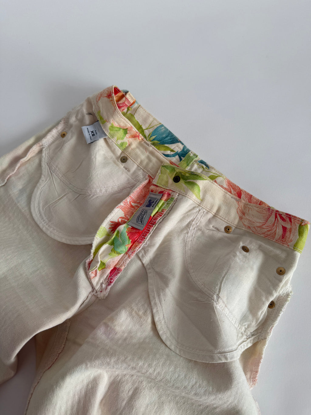 Roberto Cavalli SS 2000 floral denim jeans