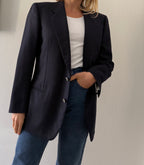 Yves Saint Laurent wool blue blazer men jacket 90s