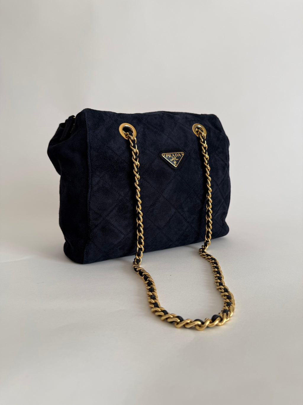 Prada blue suede bag 2000s