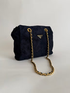 Prada blue suede bag 2000s