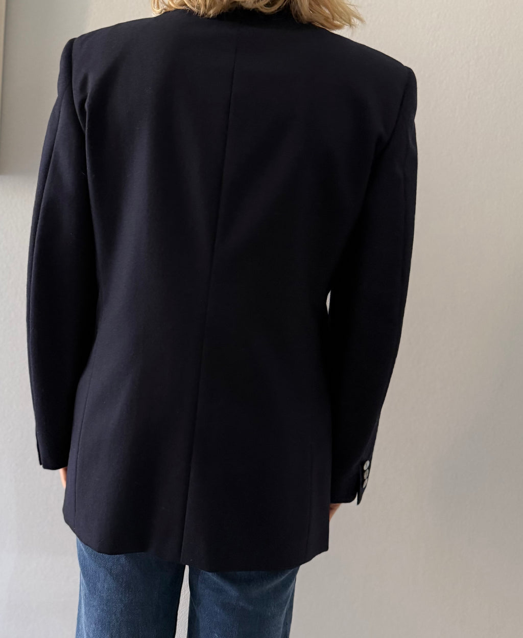 Yves Saint Laurent wool blue blazer men jacket 90s