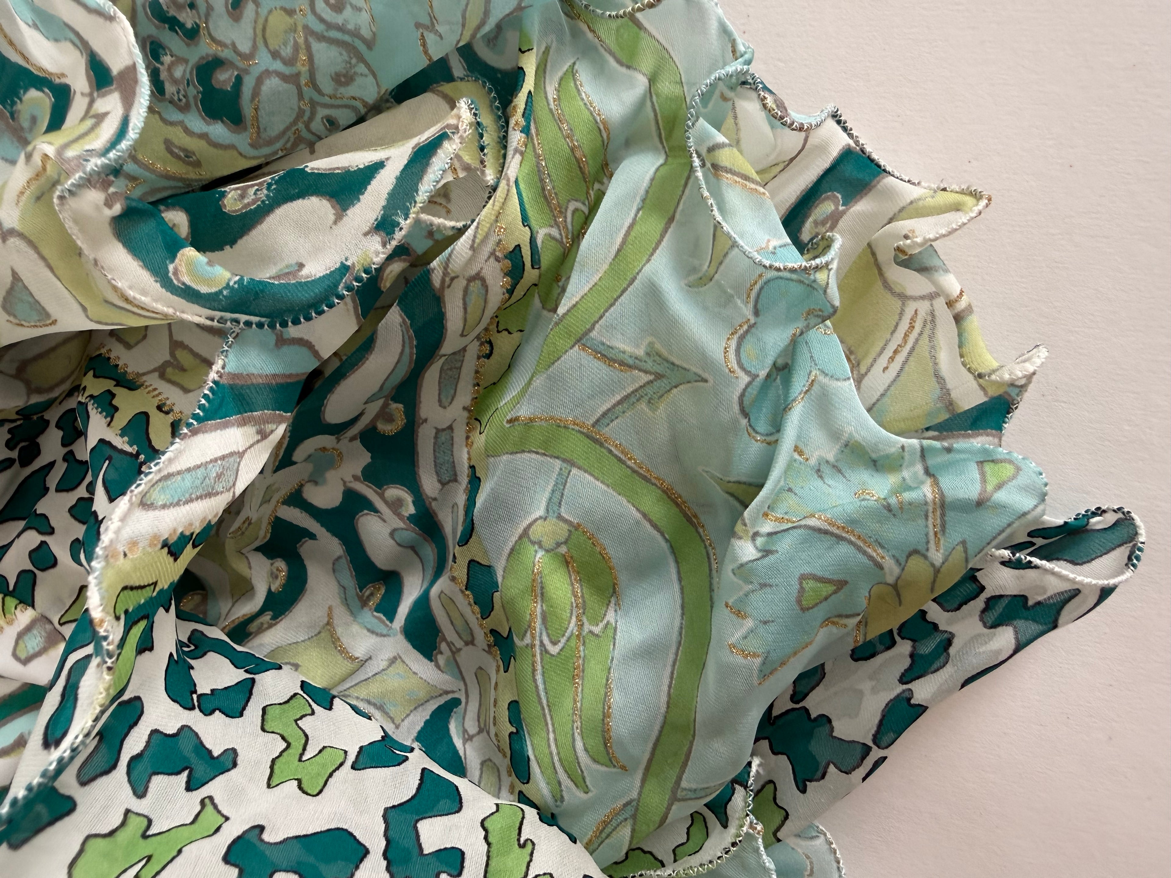 Roberto Cavalli SS 2006 green multicolor mini dress