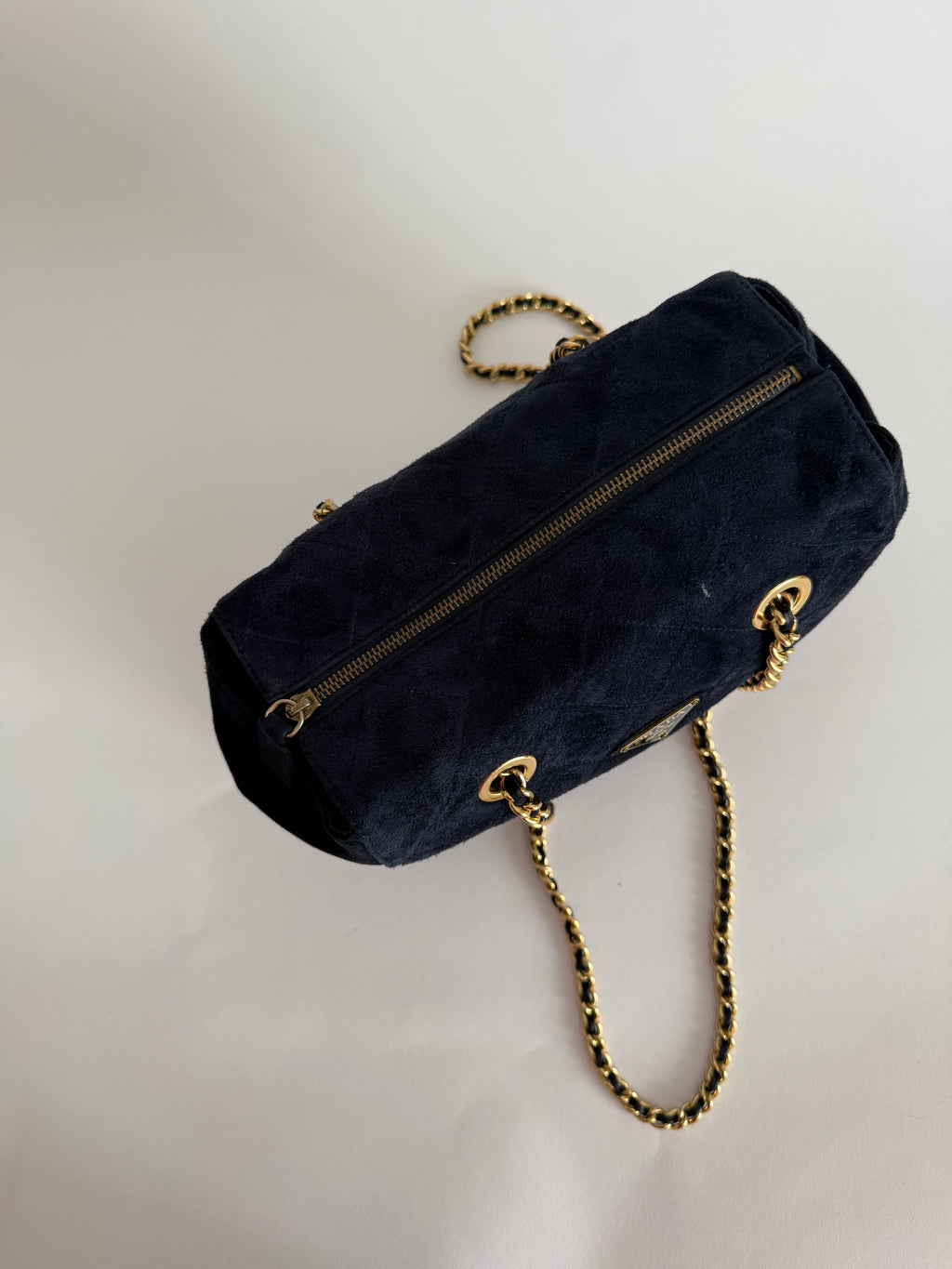Prada blue suede bag 2000s