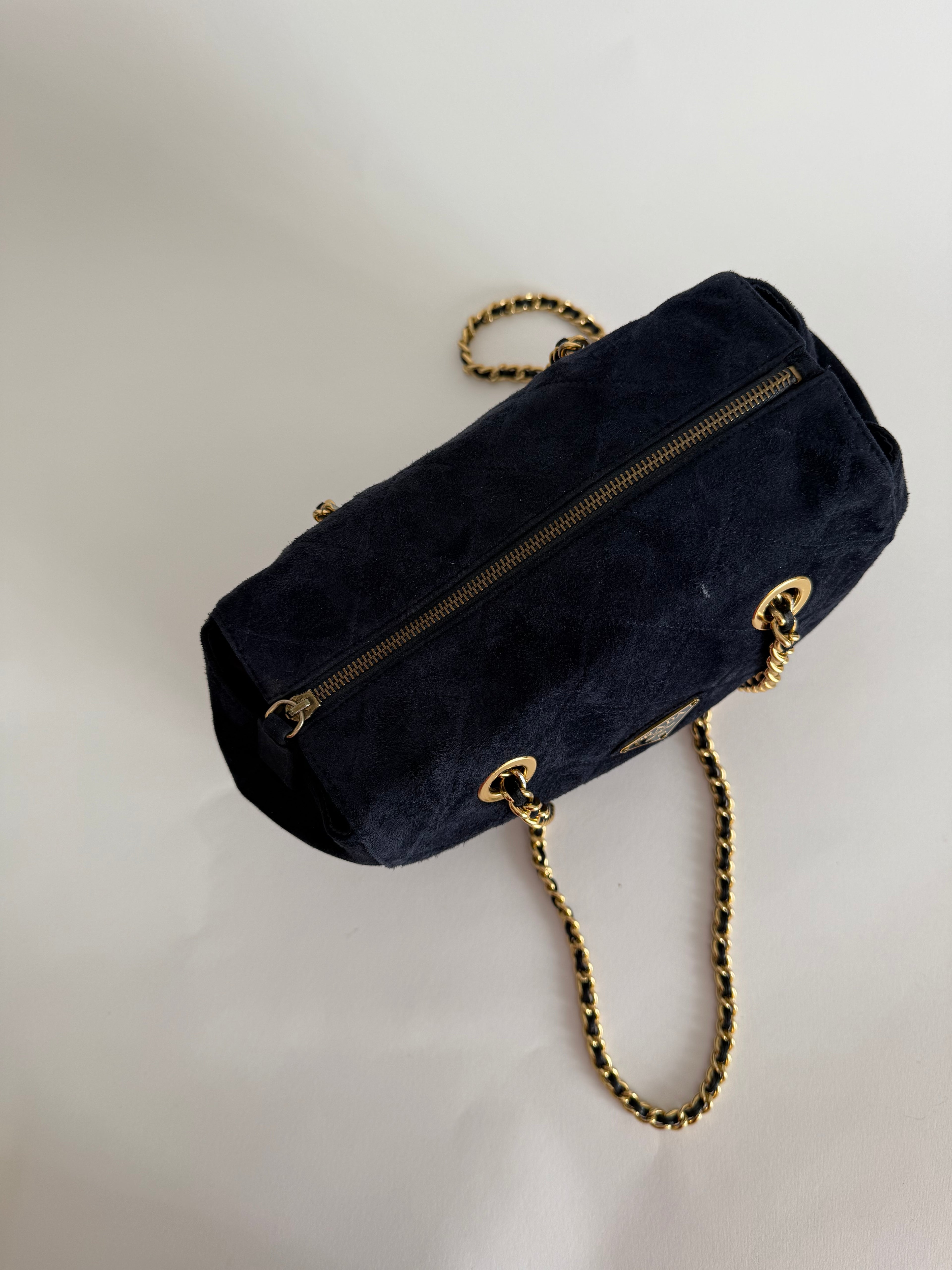 Prada blue suede bag 2000s