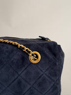 Prada blue suede bag 2000s