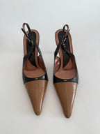 Vintage two tone slingback 90s italian designer