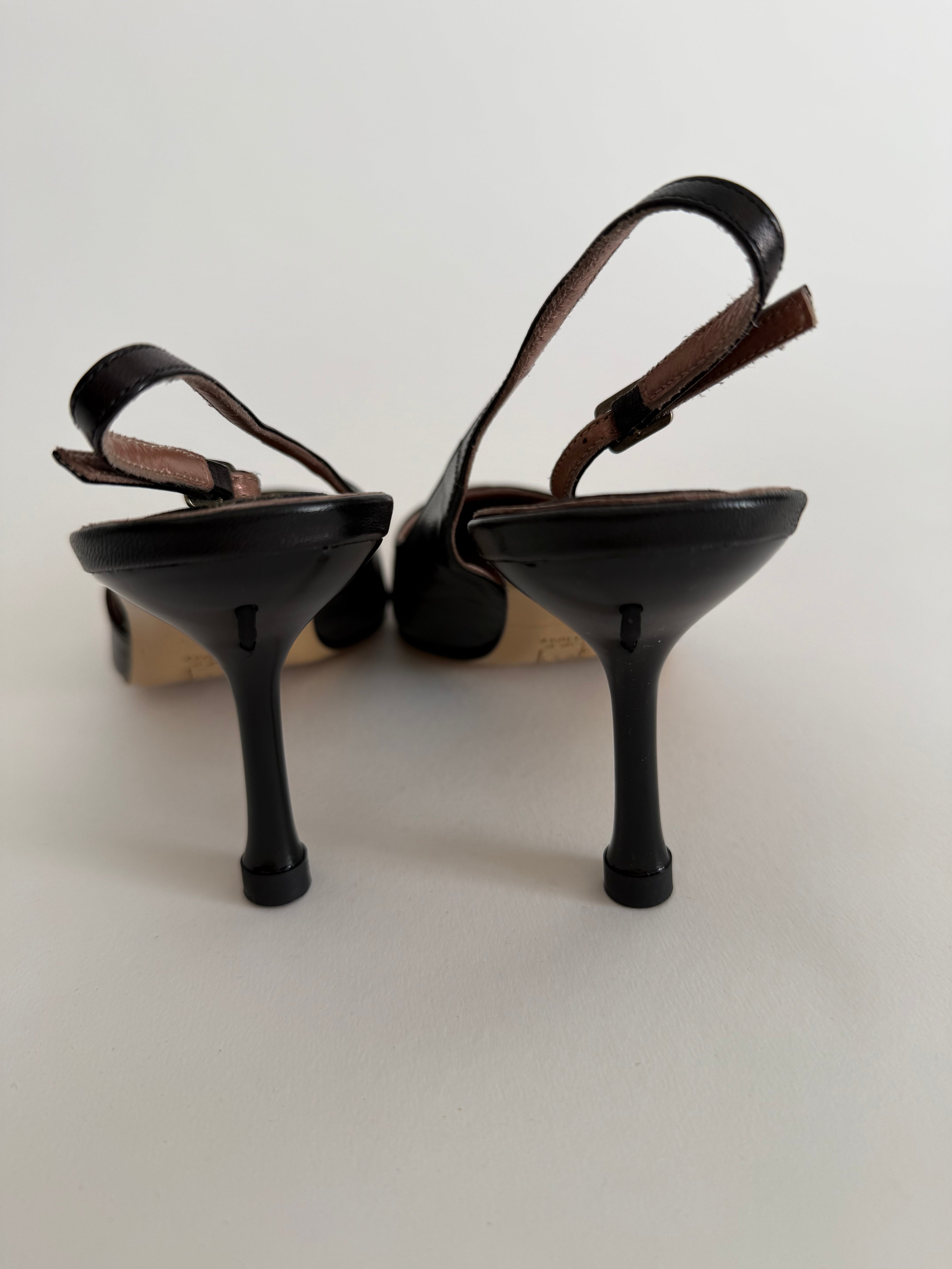 Vintage two tone slingback 90s italian designer