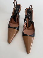 Vintage two tone slingback 90s italian designer