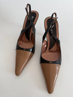 Vintage two tone slingback 90s italian designer