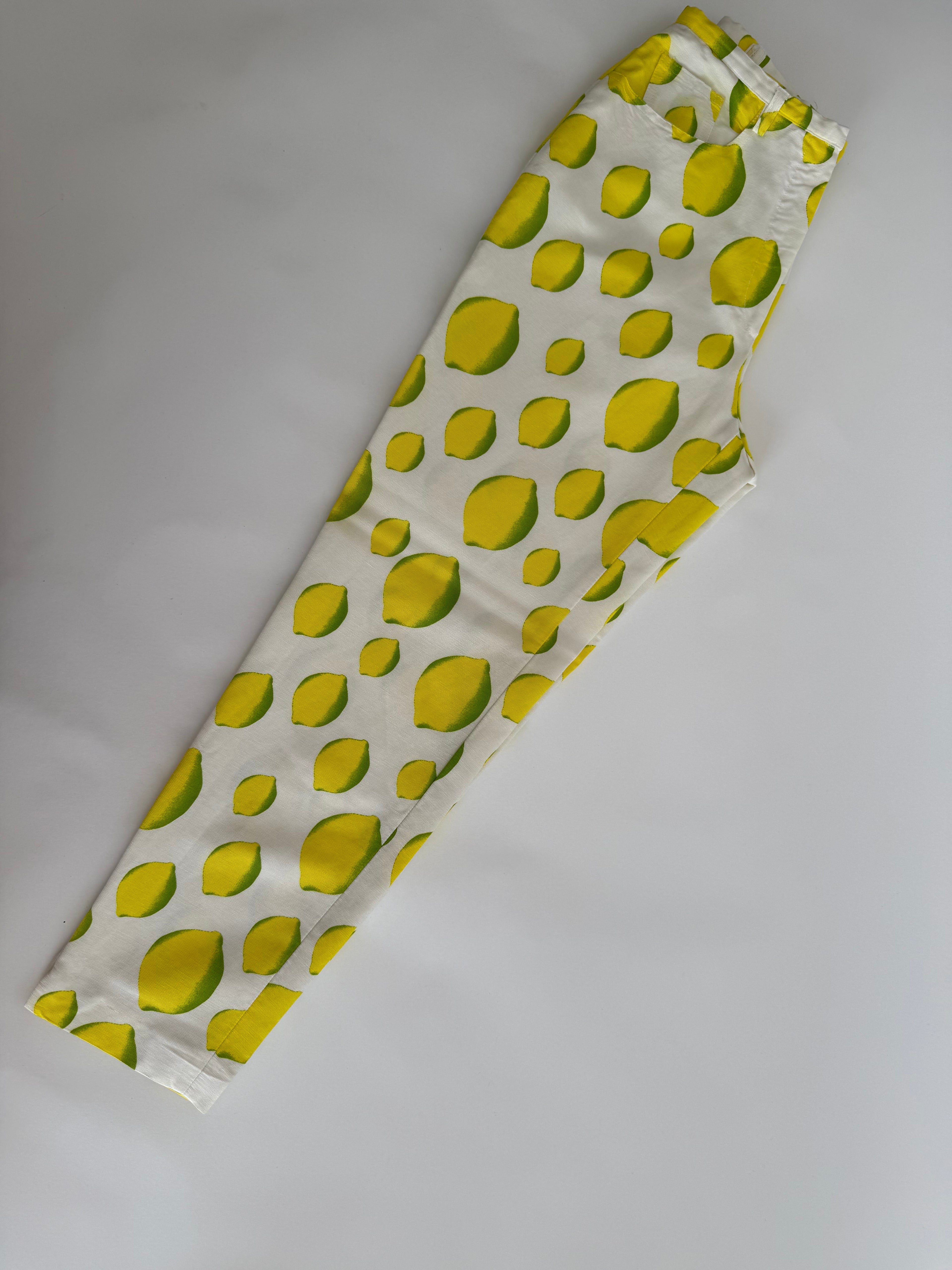 Iceberg SS 1996 capri pants yellow lemons