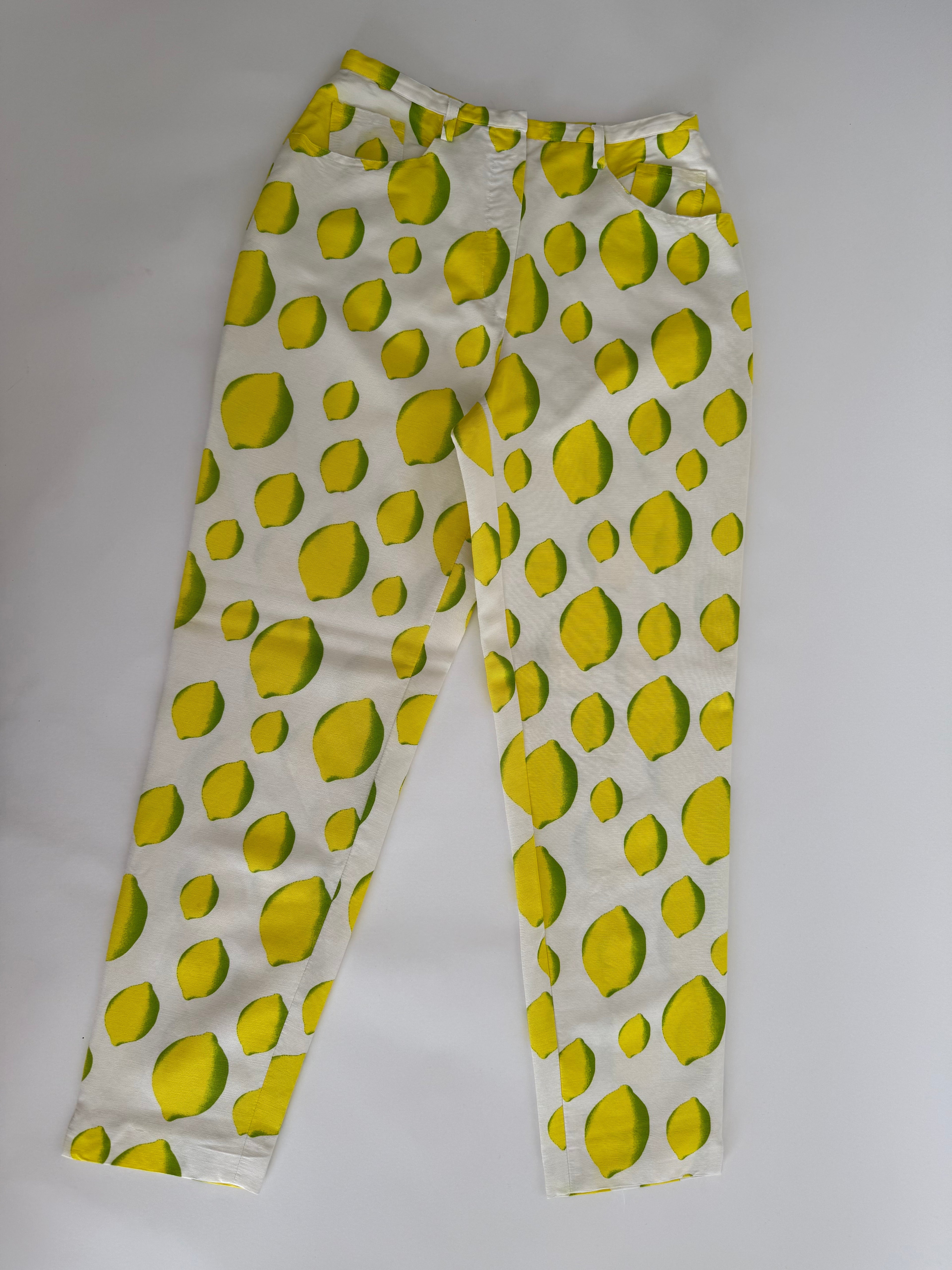 Iceberg SS 1996 capri pants yellow lemons