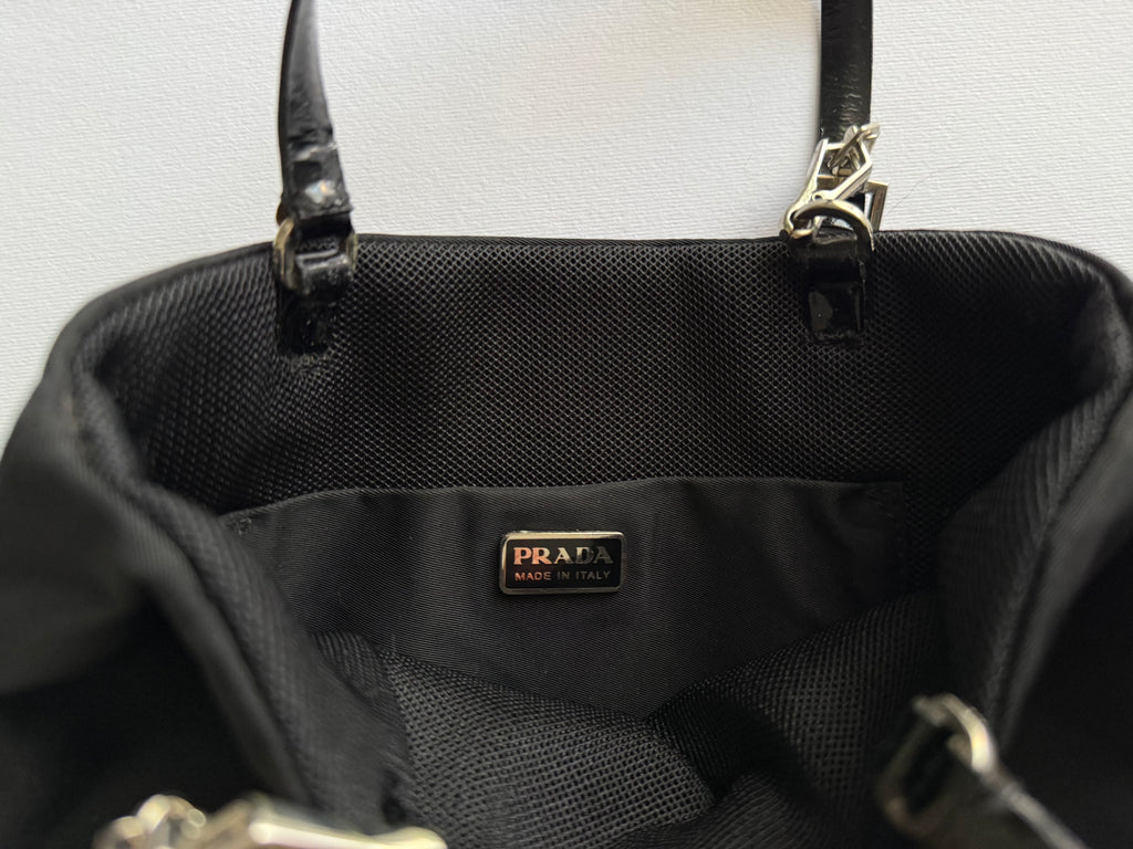 Prada nylon black hand bag