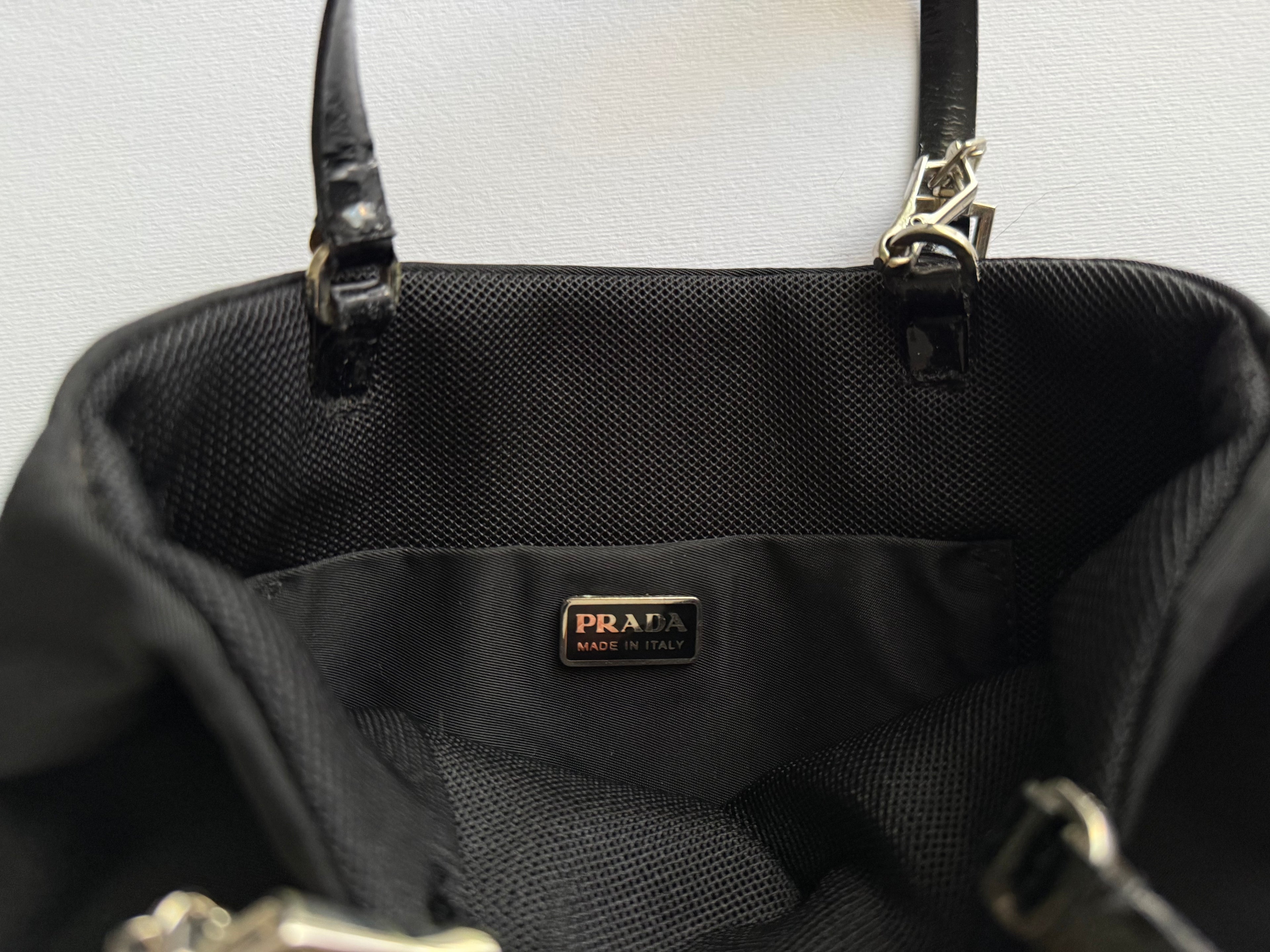 Prada nylon black hand bag