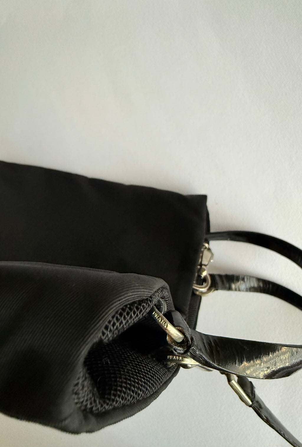 Prada nylon black hand bag