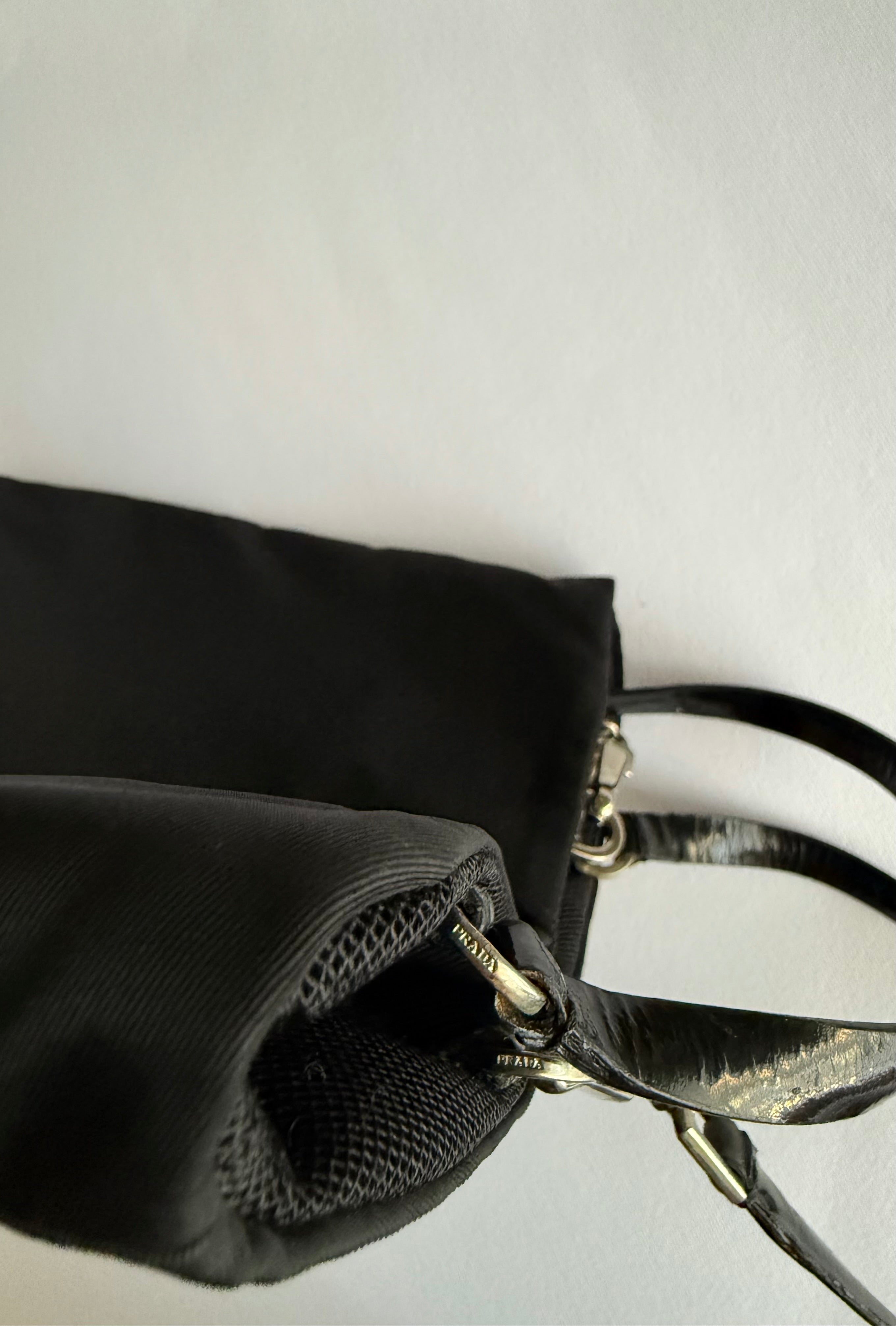 Prada nylon black hand bag