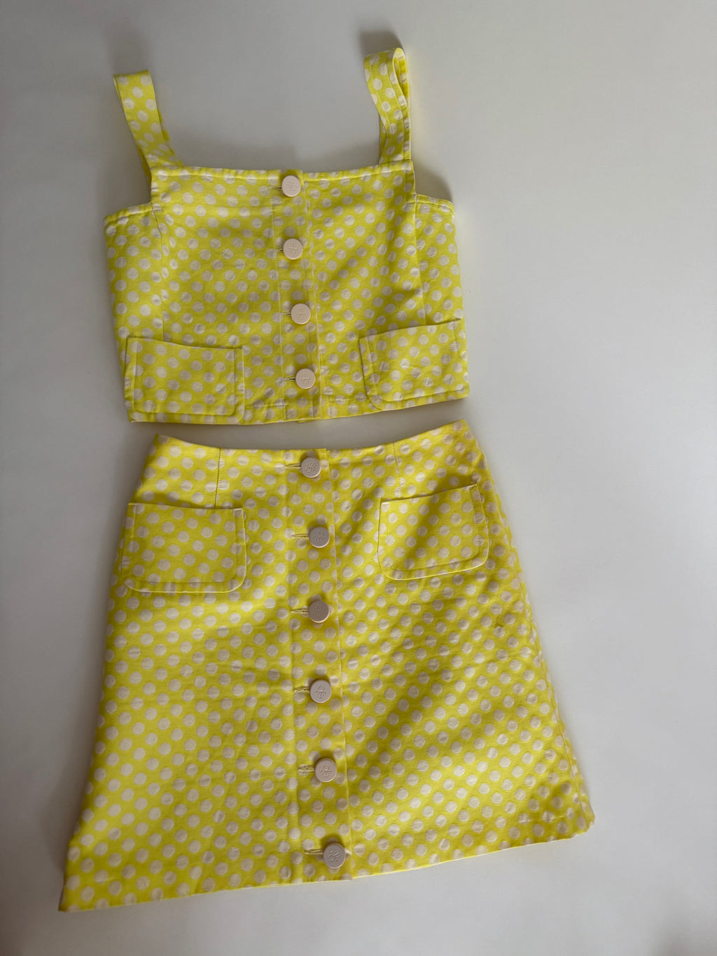 Iceberg SS 1996 Runway yellow set top and skirt