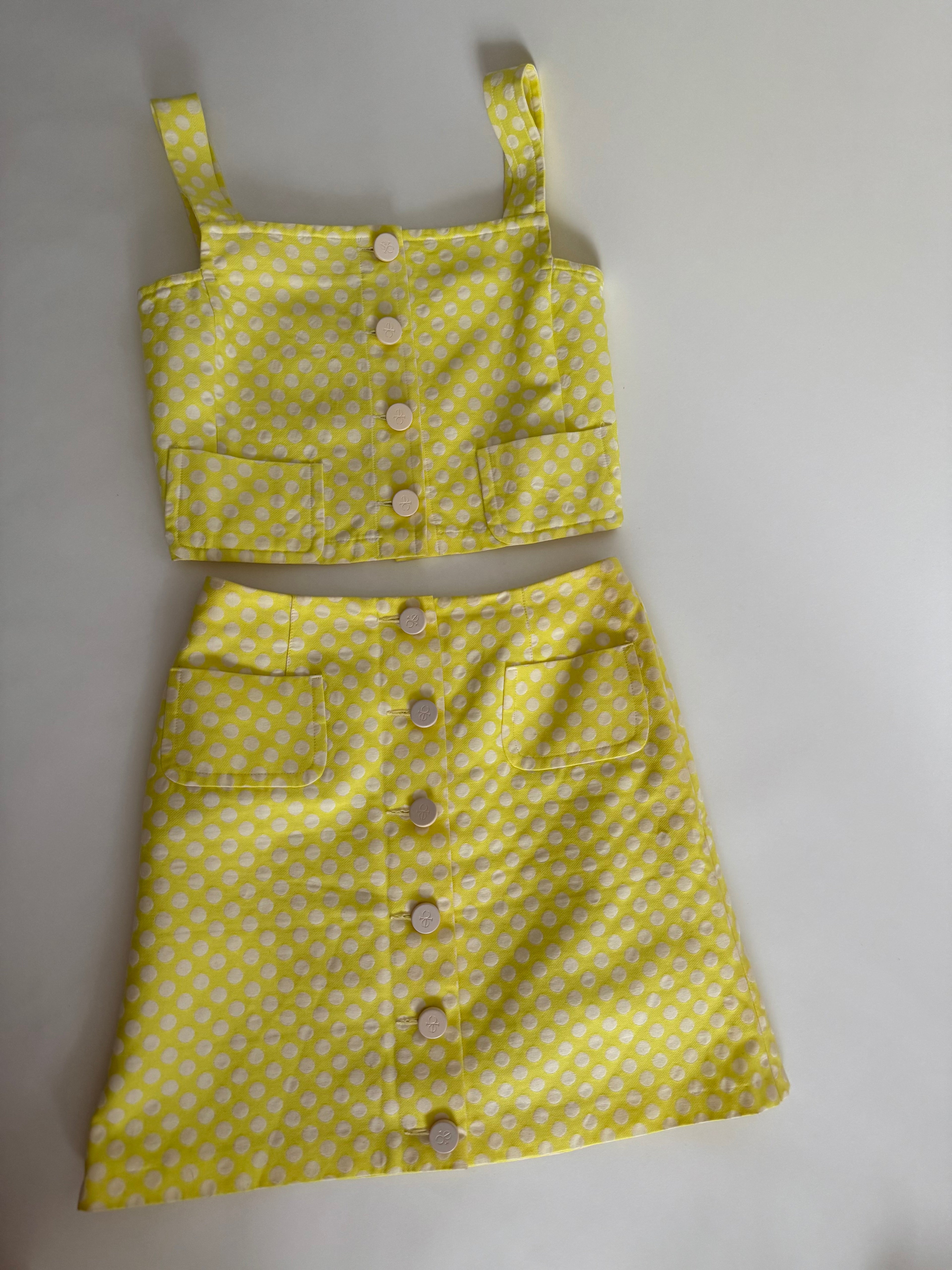 Iceberg SS 1996 Runway yellow set top and skirt