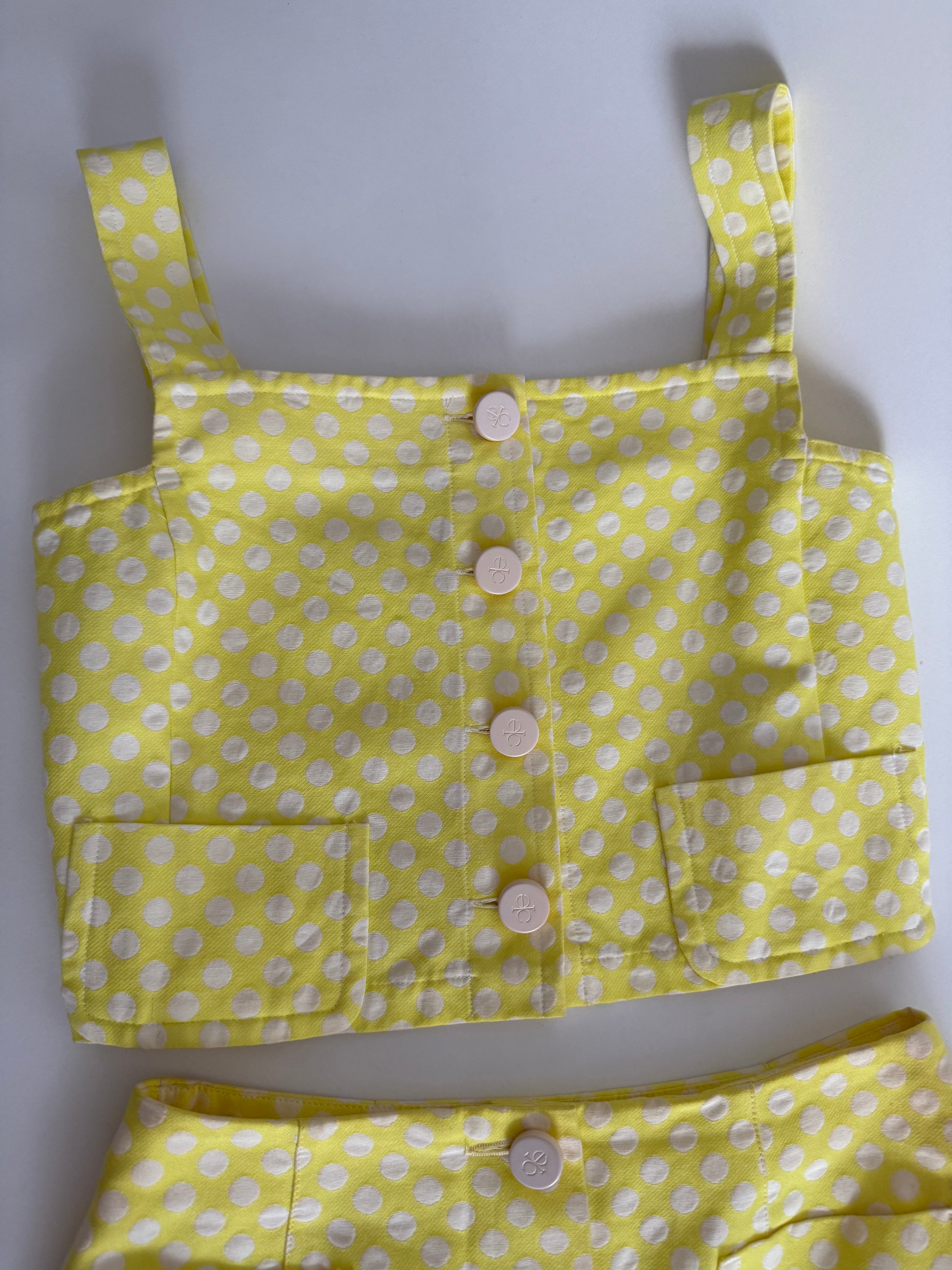 Iceberg SS 1996 Runway yellow set top and skirt