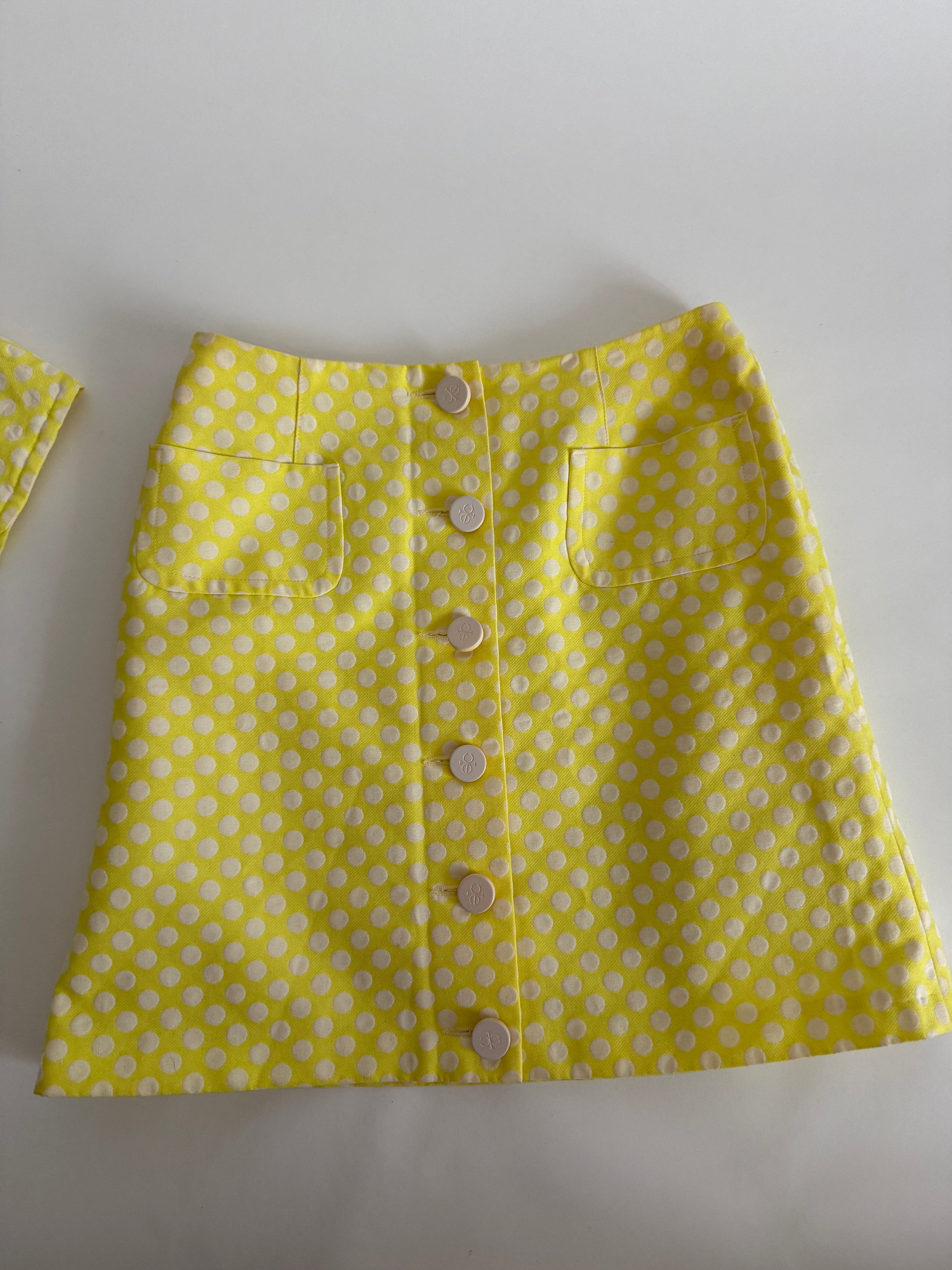 Iceberg SS 1996 Runway yellow set top and skirt