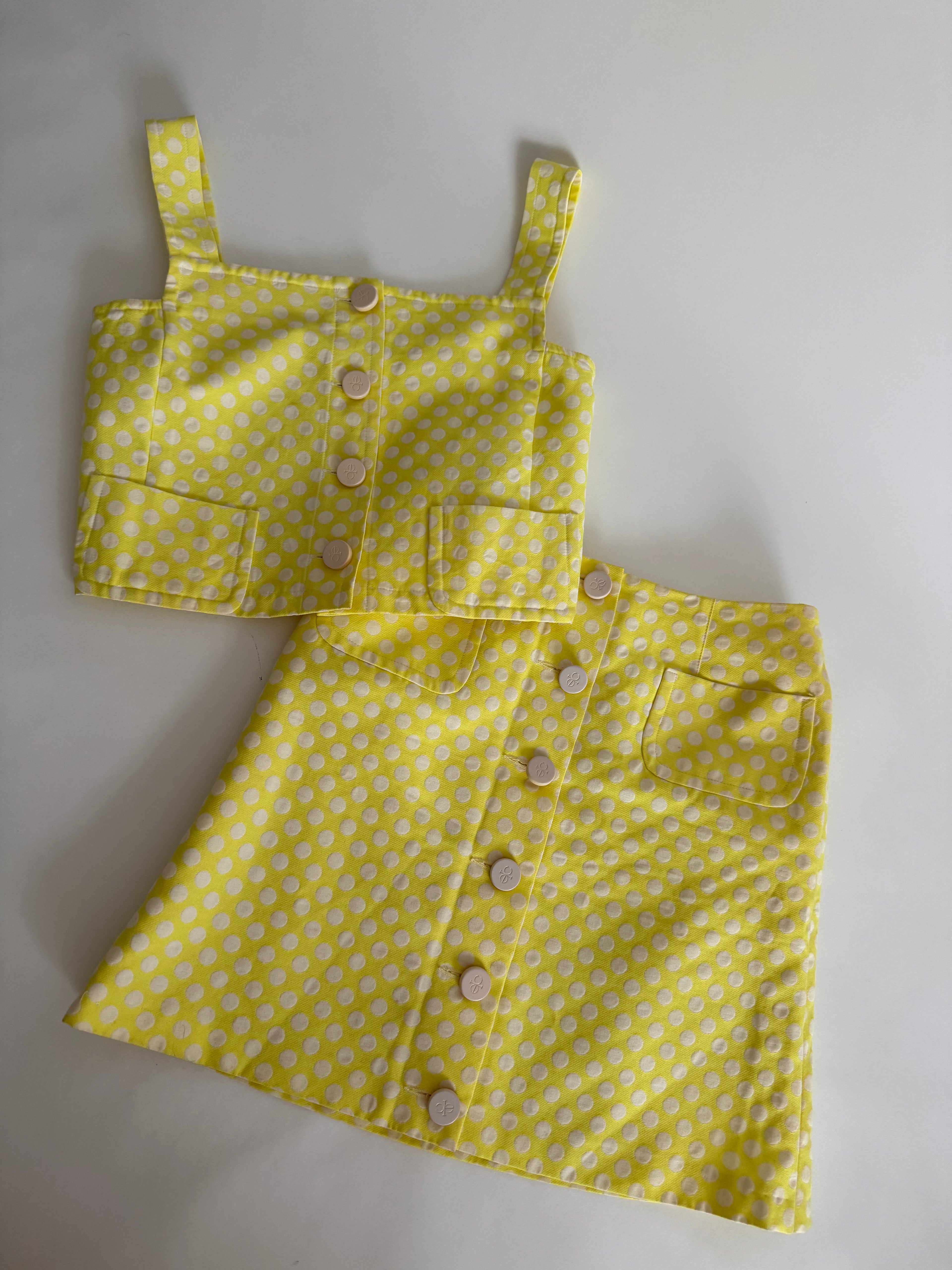 Iceberg SS 1996 Runway yellow set top and skirt