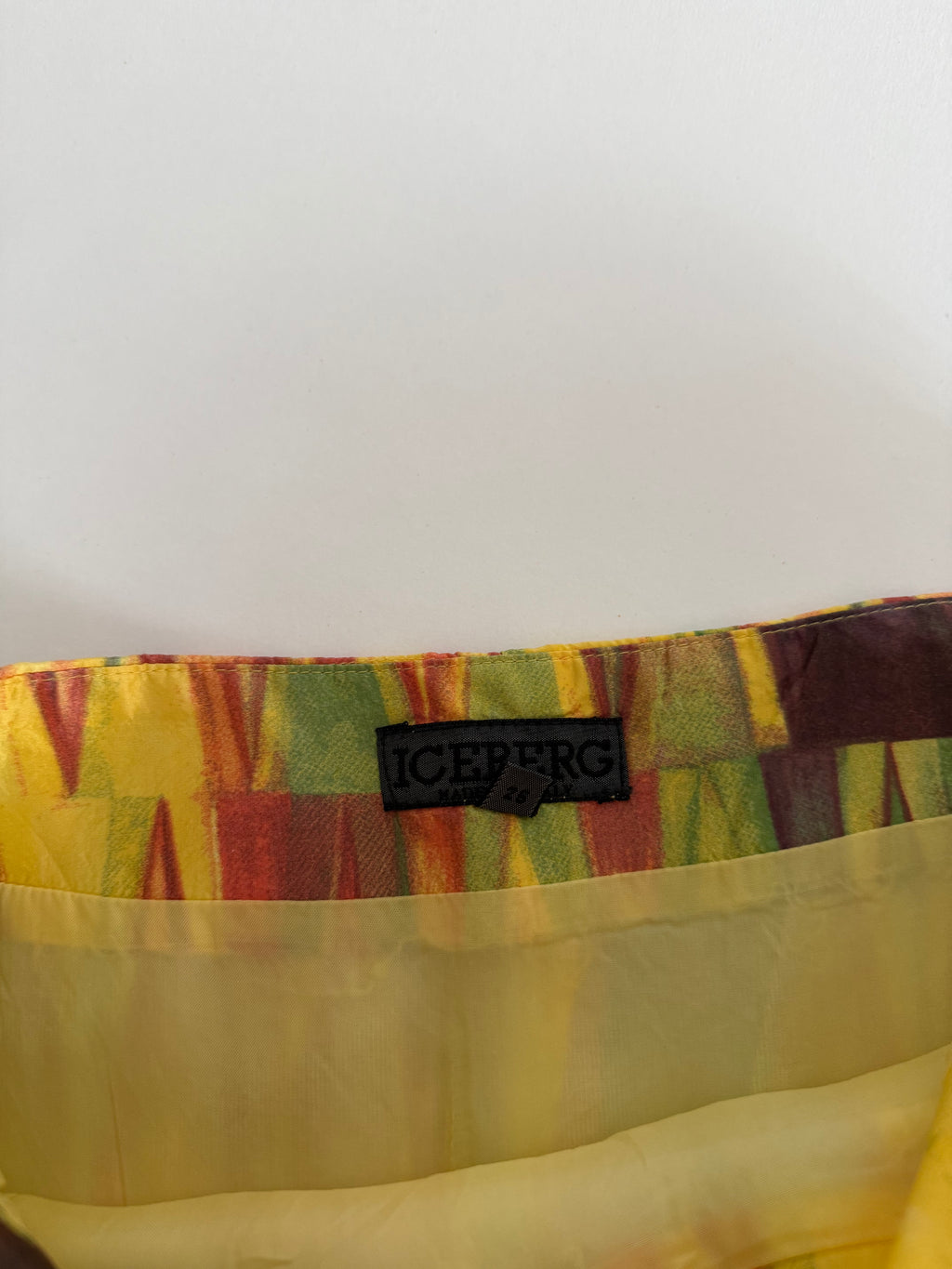 Iceberg SS 1999 mini silk multicolored skirt