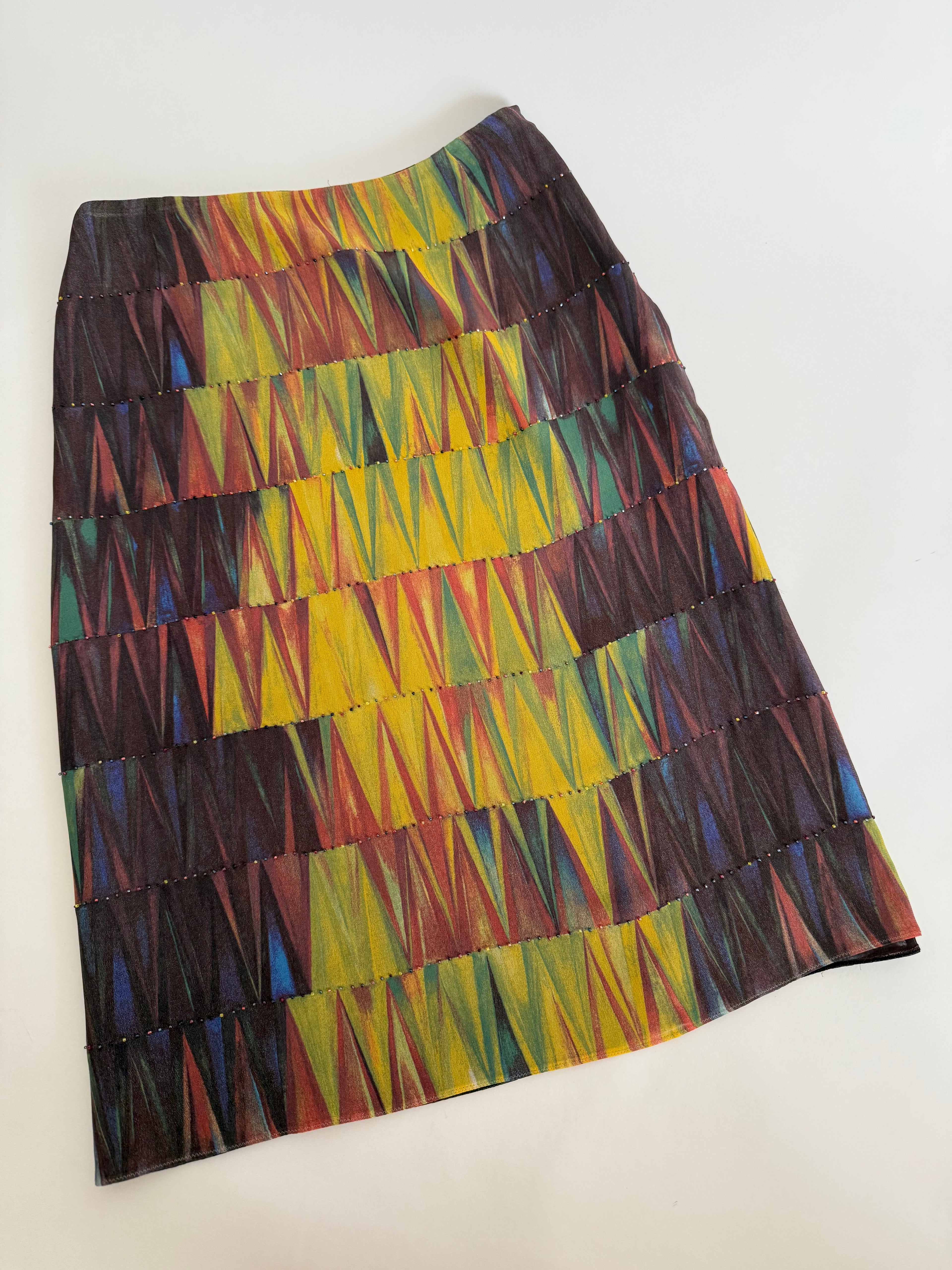 Rare Iceberg SS 1999 Runway silk rainbow skirt