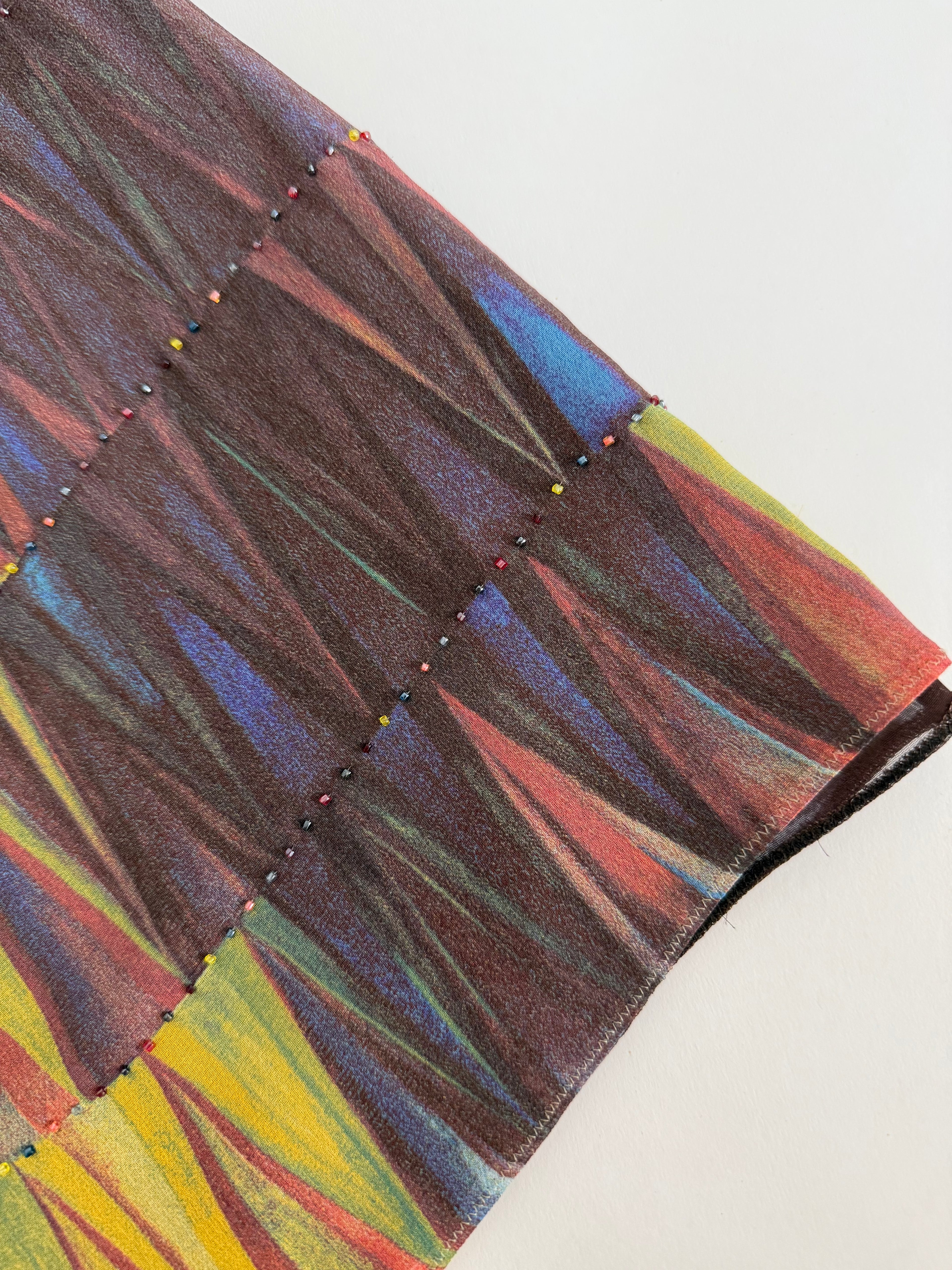 Rare Iceberg SS 1999 Runway silk rainbow skirt