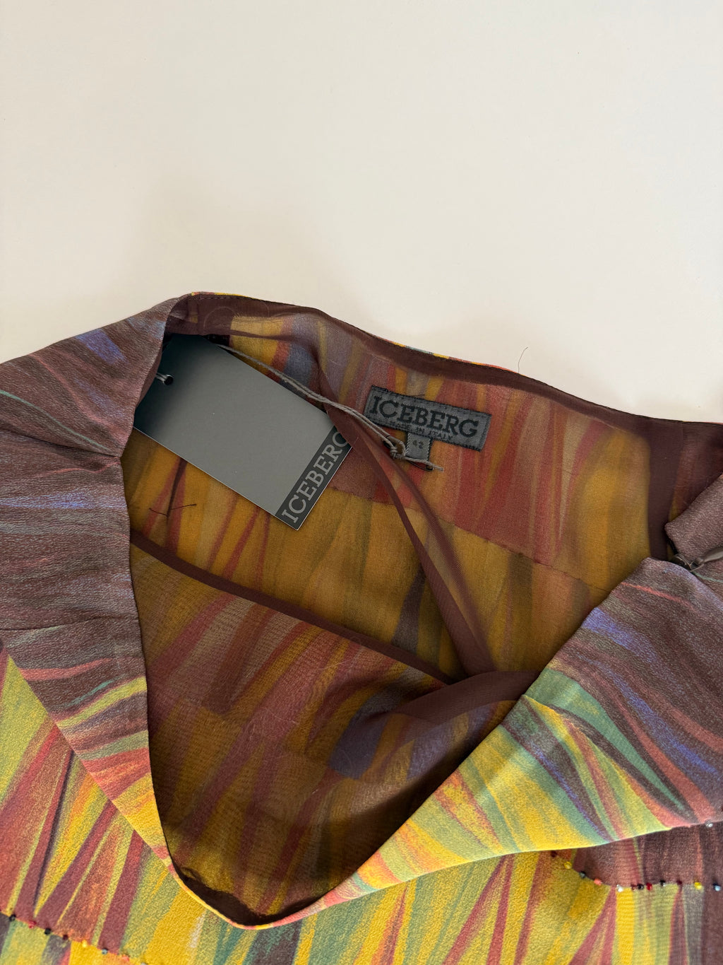 Rare Iceberg SS 1999 Runway silk rainbow skirt