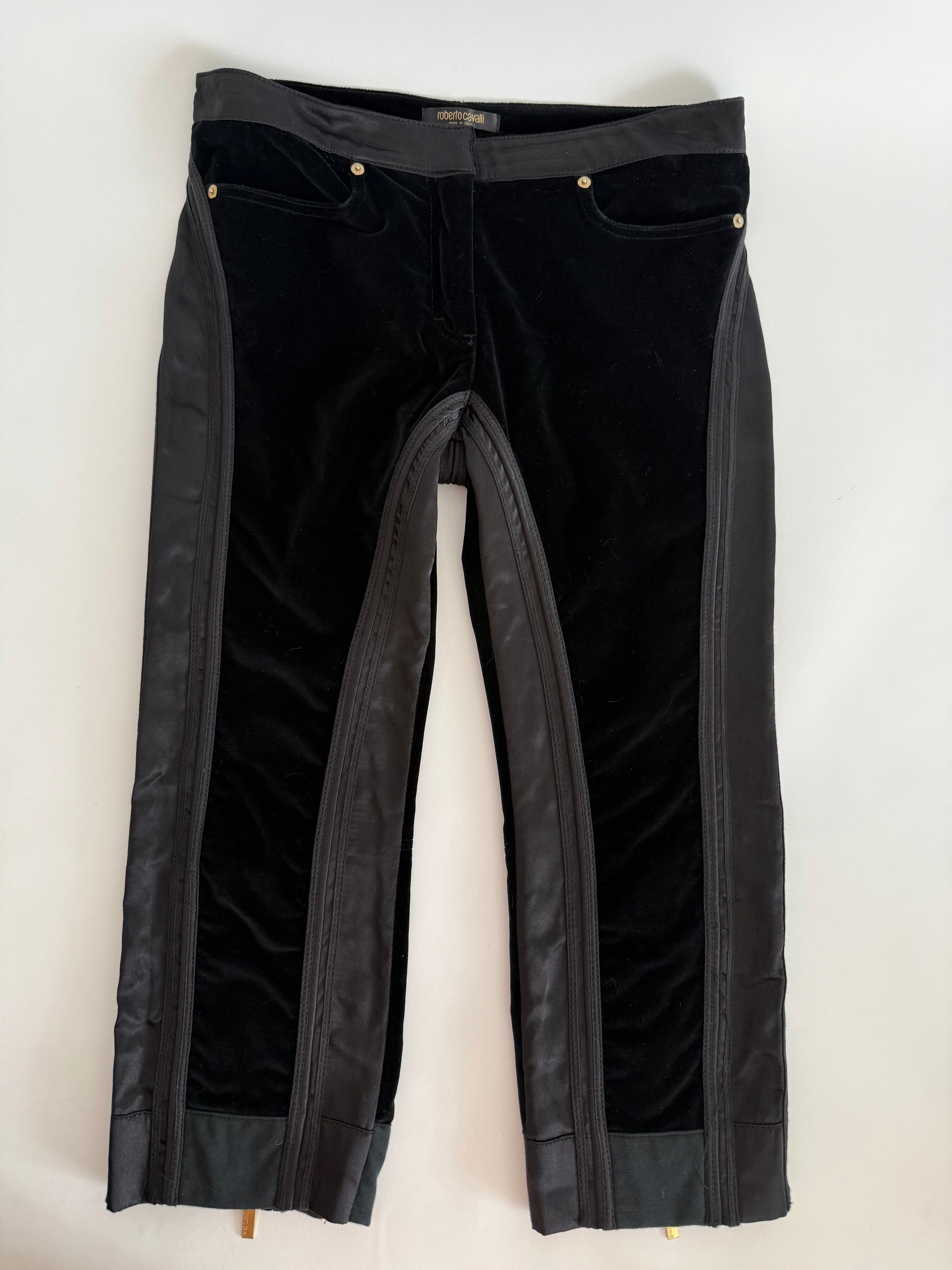 Roberto Cavalli FW 2004 velvet capri pants