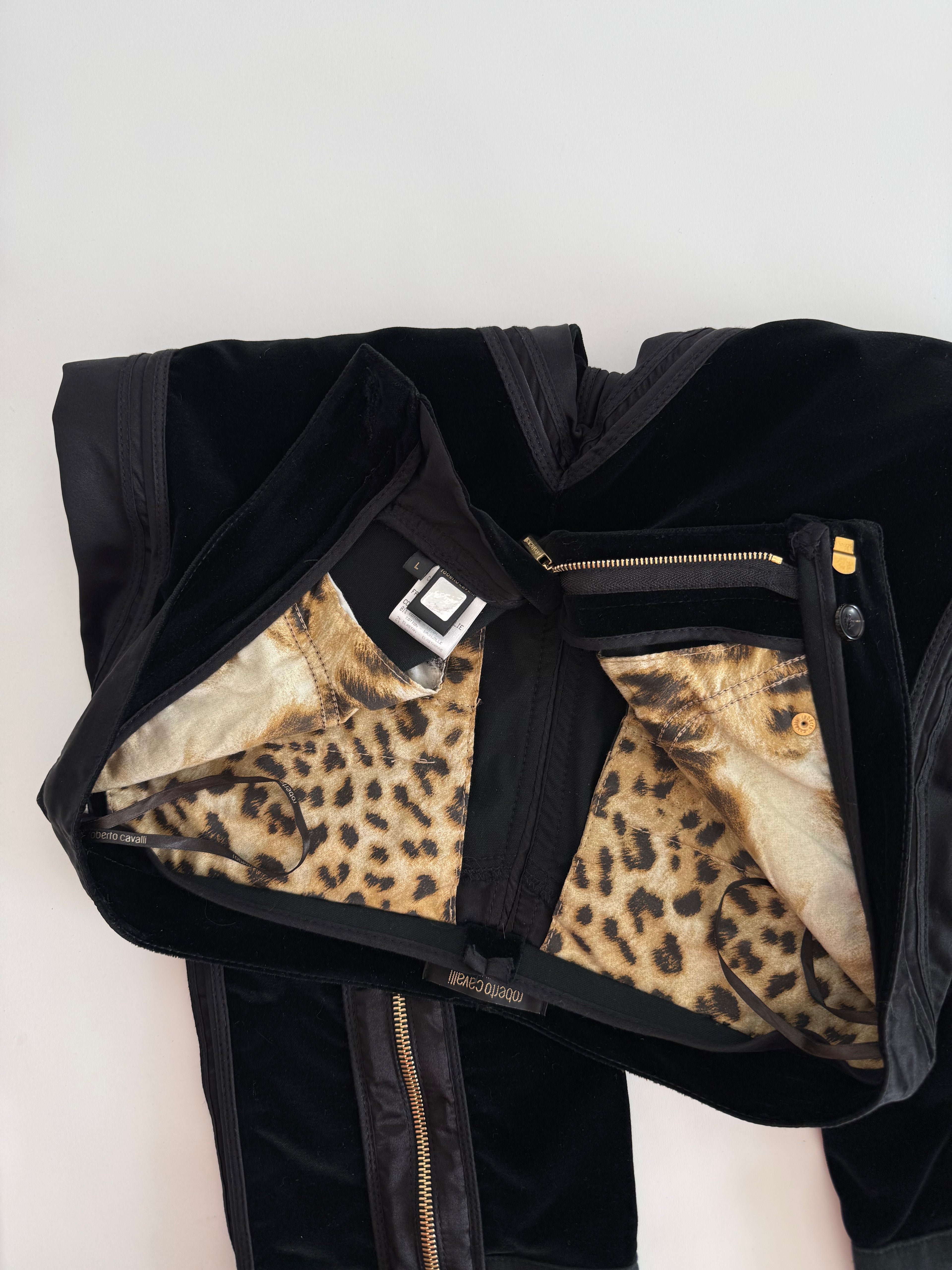 Roberto Cavalli FW 2004 velvet capri pants