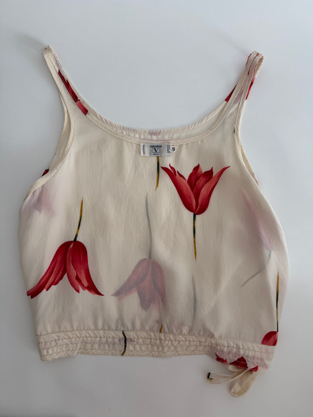 Valentino Miss V tulip silk tank top 90s