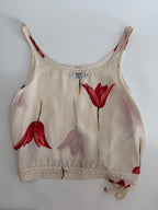 Valentino Miss V tulip silk tank top 90s