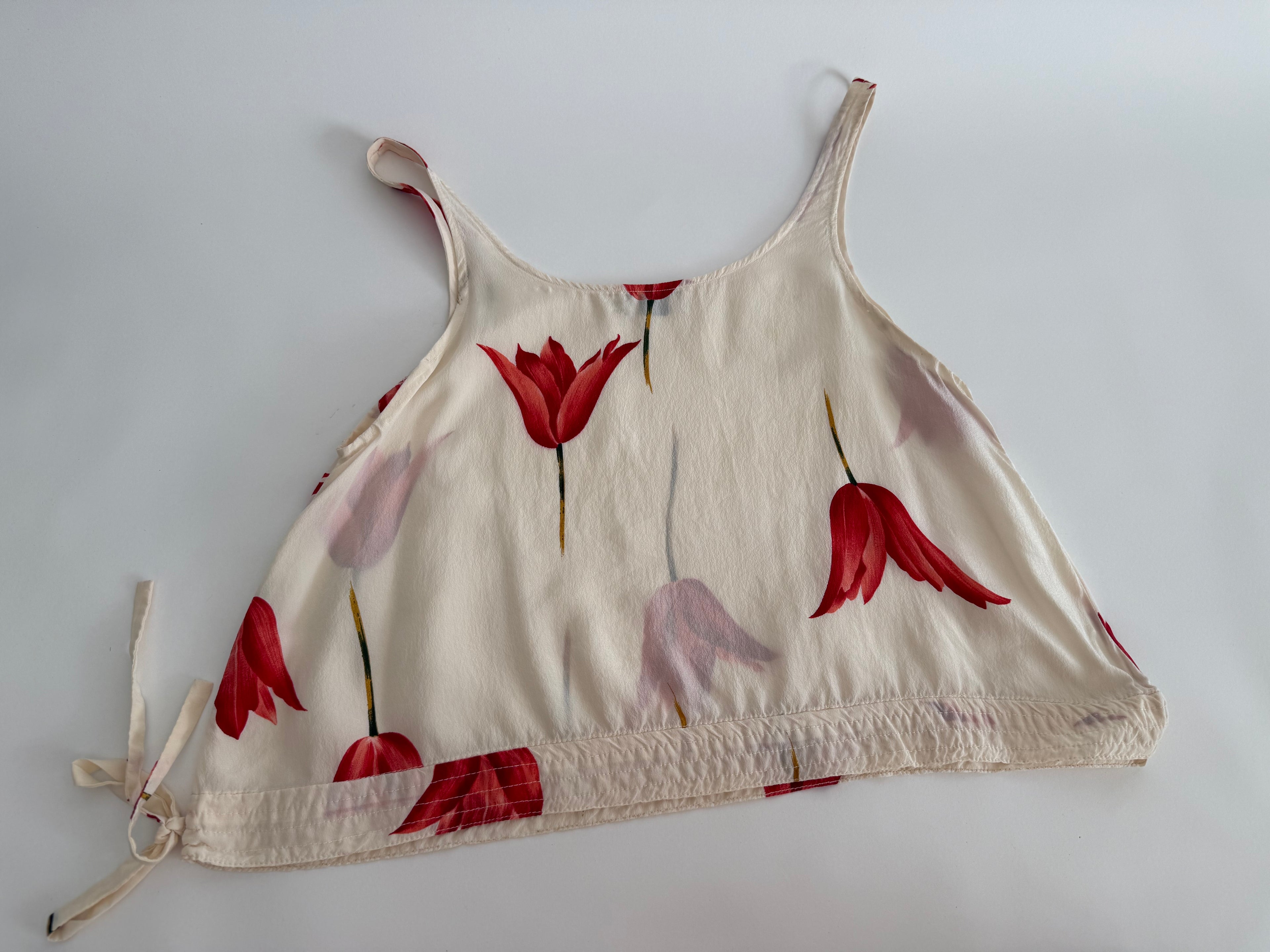 Valentino Miss V tulip silk tank top 90s