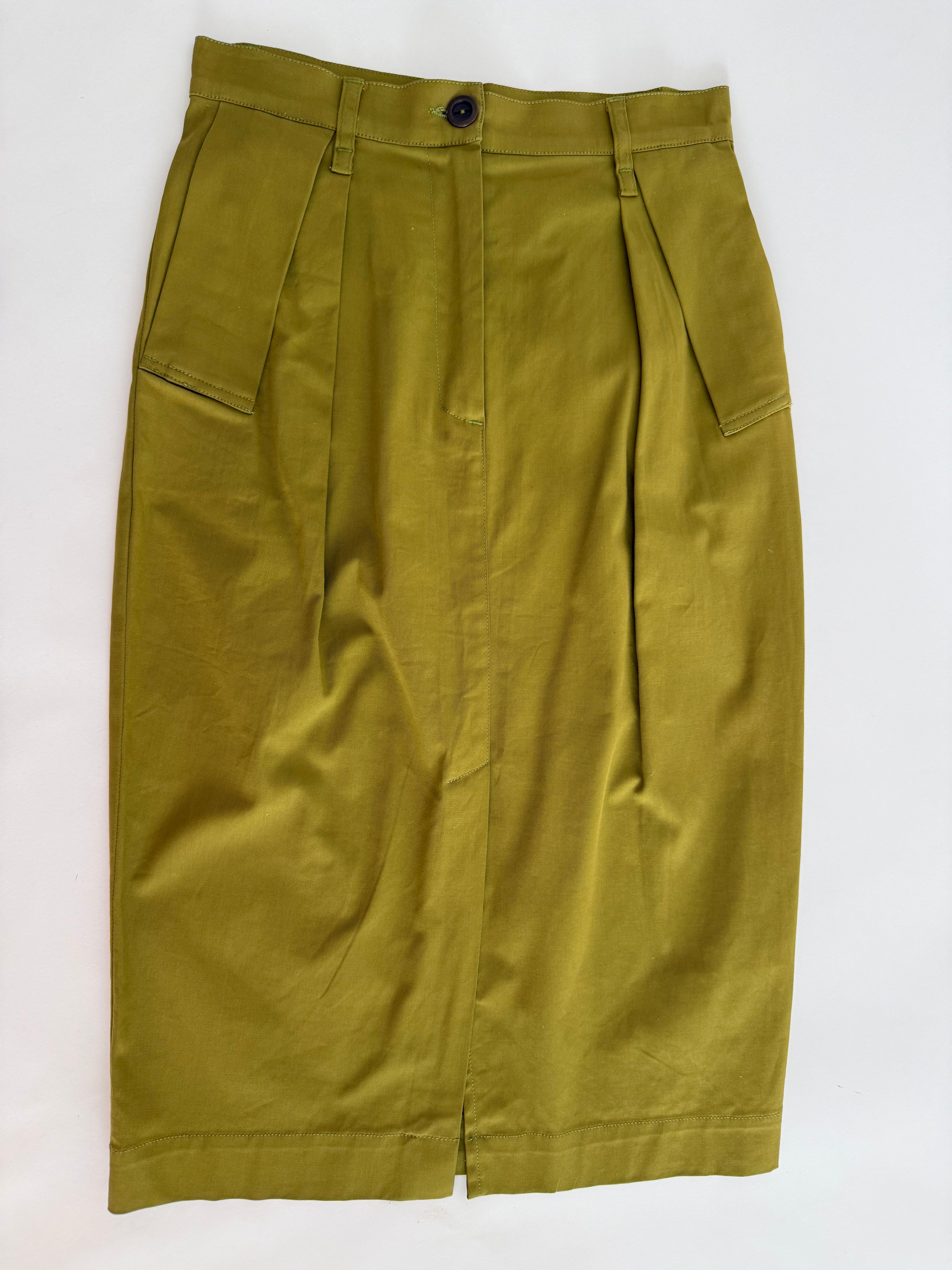 Sud par Faycal Amor olive knee-length skirt