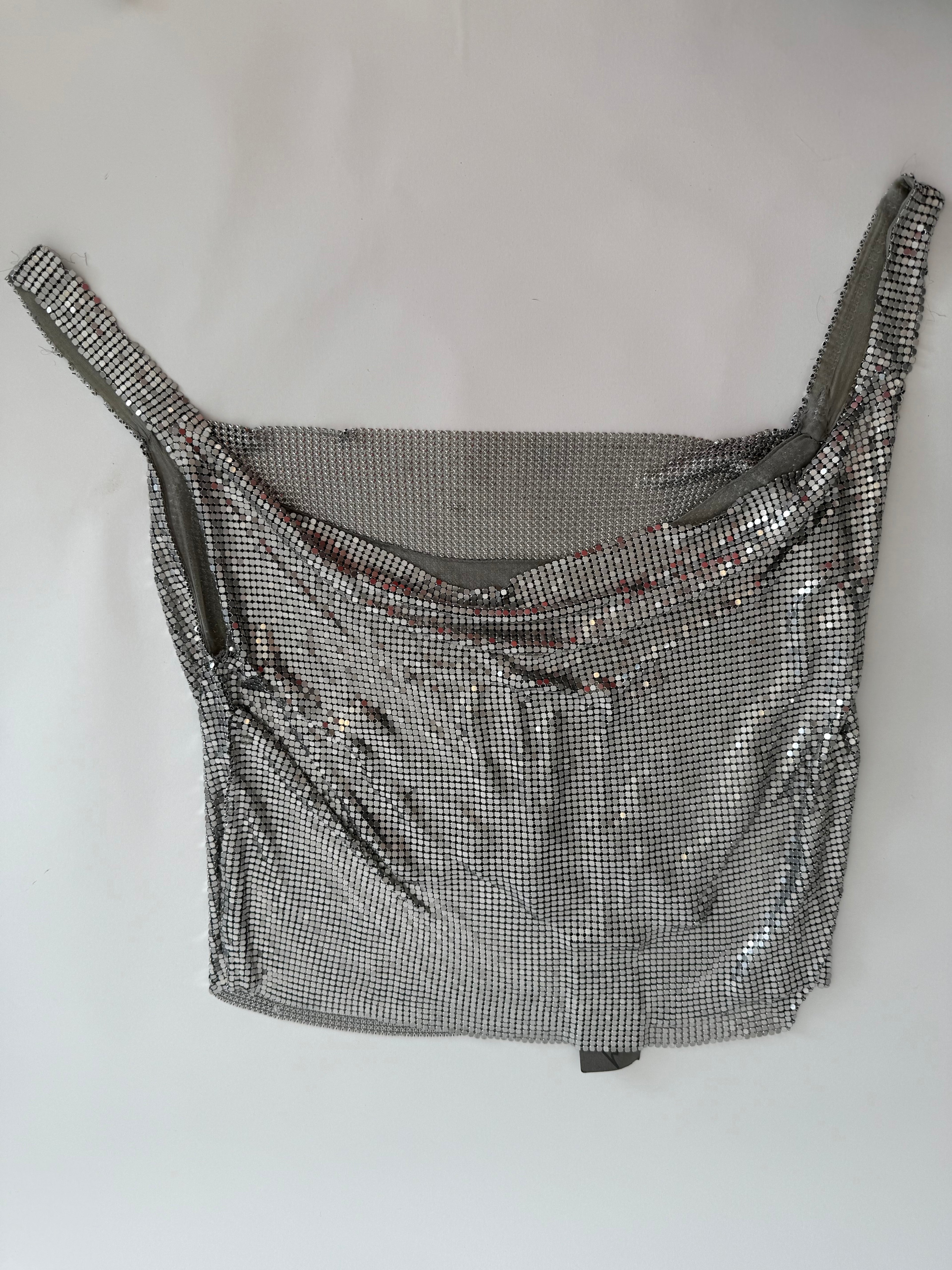 Genny vintage mettallic silver top