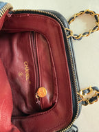 Chanel 70/80s dark blue chain bag