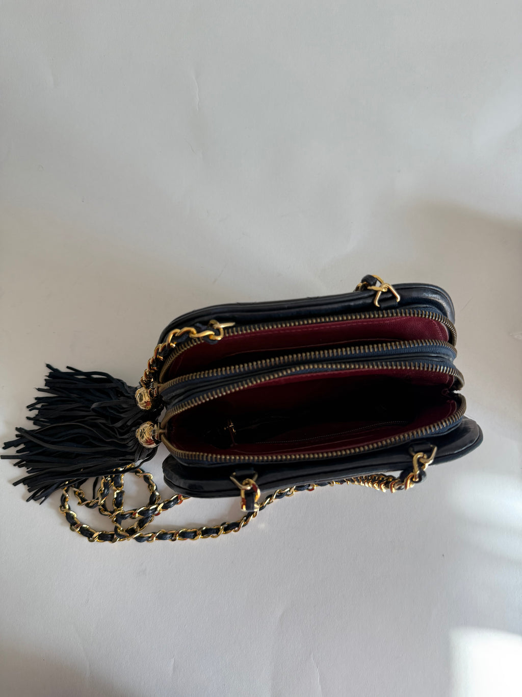 Chanel 70/80s dark blue chain bag