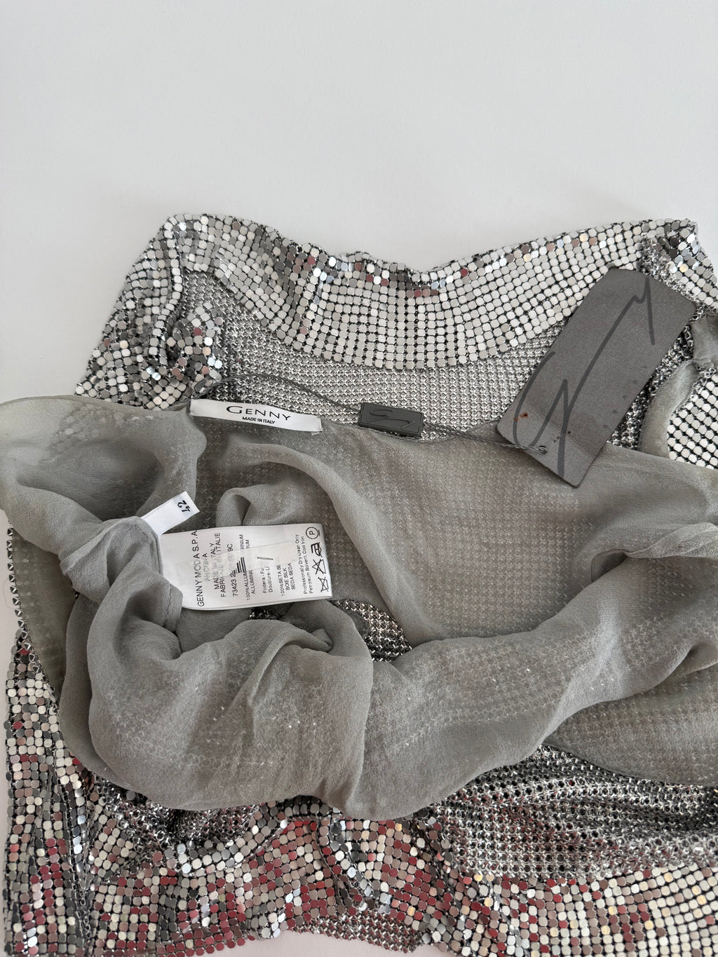 Genny vintage mettallic silver top