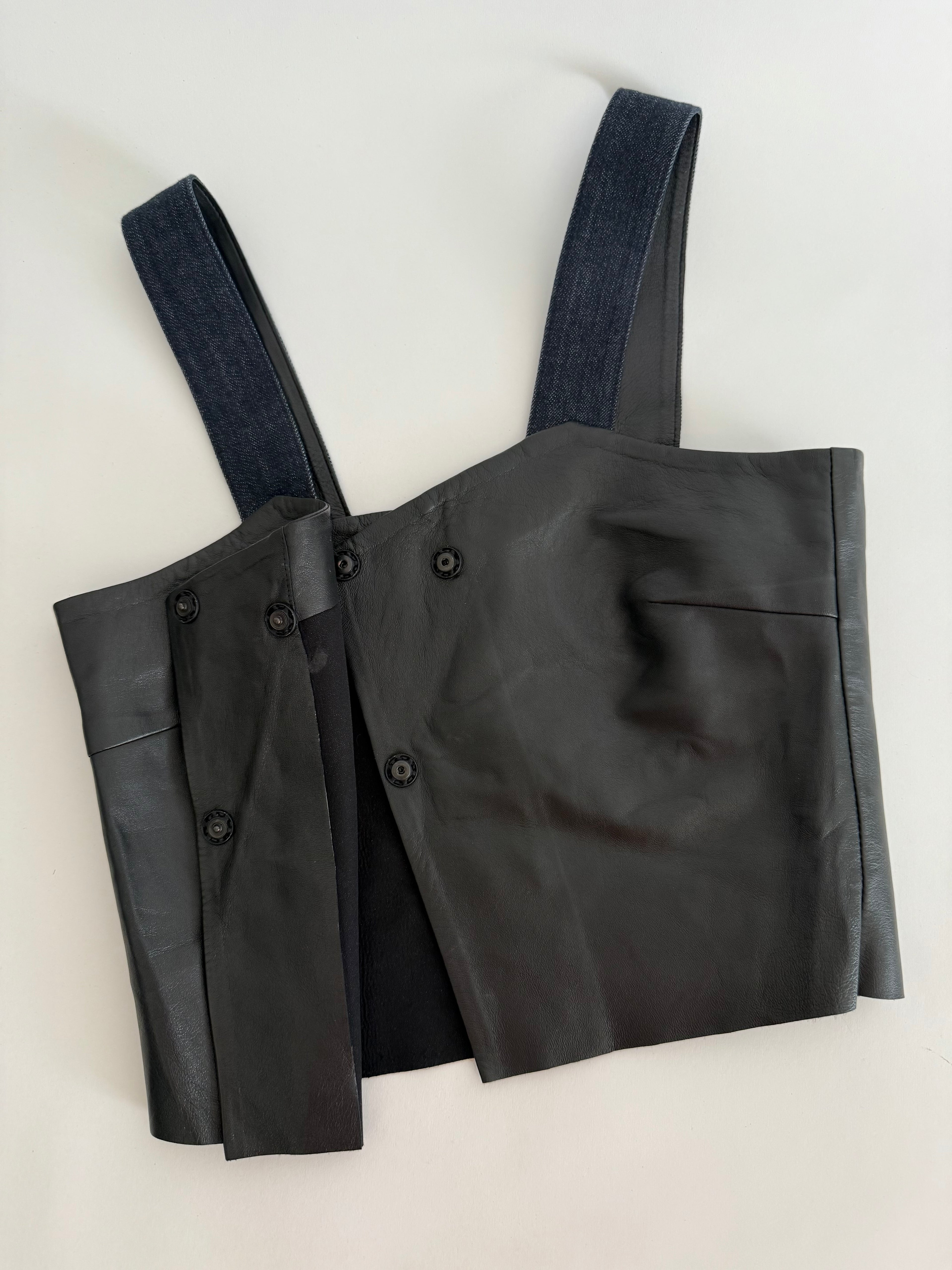 Emporio Armani SS 2017 leather denim top