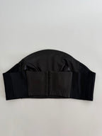 Plein Sud black leather bustier with mini studs 2000s