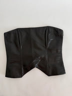 Insane laser cut Armani 2001 black leather bustier
