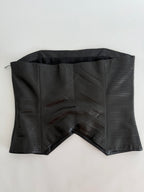 Insane laser cut Armani 2001 black leather bustier